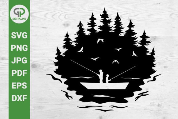 Download Fishermen in a Boat SVG, Fishing SVG - Boat Collection