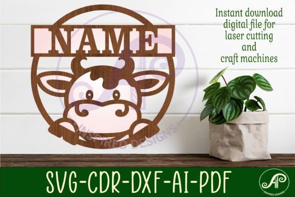 Download Cow Name Sign Svg Laser Cut Template - Cow name sign Collection