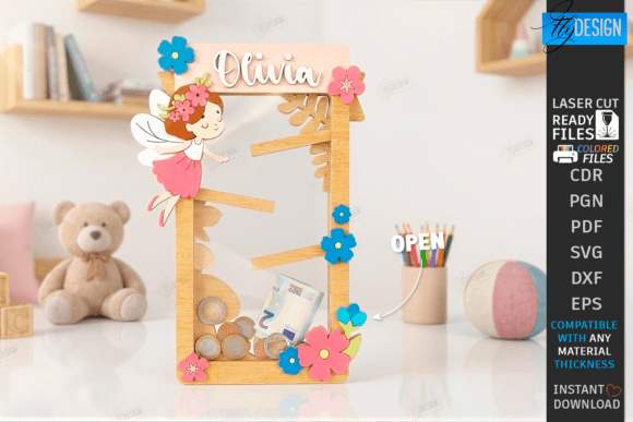Download Wooden Coin Drop Bank Laser Cut | Name - Premium Resources